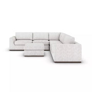 Four Hands Colt 3-Piece Sectional and Ottoman ~ Merino Cotton Upholstered Performance Fabric With Plinth Base