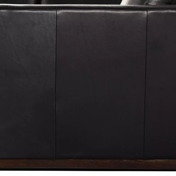 Four Hands Colt 3-Piece Sectional ~ Heirloom Black Upholstered Leather With Plinth Base