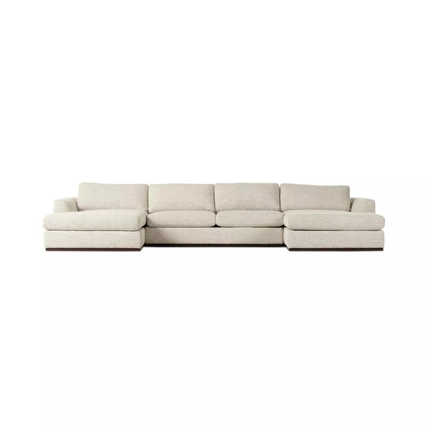 Four Hands Colt 3-Piece U Sectional ~ Merino Cotton Upholstered Performance Fabric With Plinth Base