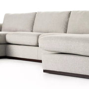 Four Hands Colt 3-Piece U Sectional ~ Aldred Silver Upholstered Performance Fabric With Plinth Base