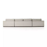 Four Hands Colt 3-Piece U Sectional ~ Aldred Silver Upholstered Performance Fabric With Plinth Base