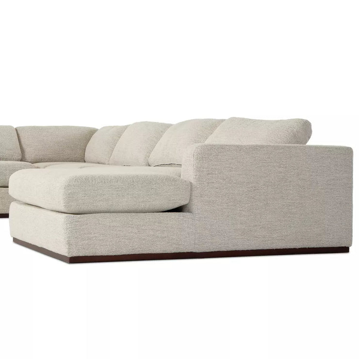 Four Hands Colt 4-Piece Right Chaise Sectional ~ Merino Cotton Upholstered Performance Fabric With Plinth Base