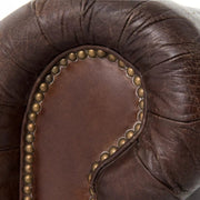 Four Hands Conrad Tufted Sofa 96" ~ Cigar Top Grain Leather