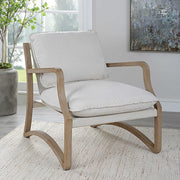 Uttermost Melora Natural Linen Sling Seat Modern Accent Chair