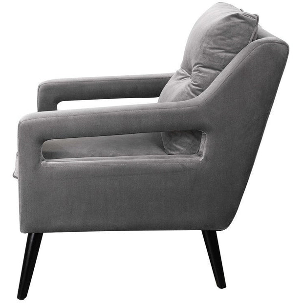 Uttermost O’Brian Smoke Gray Velvet Contemporary Armchair