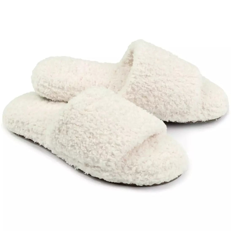 Kashwere Ultra Soft Creme Plush Spa Slippers