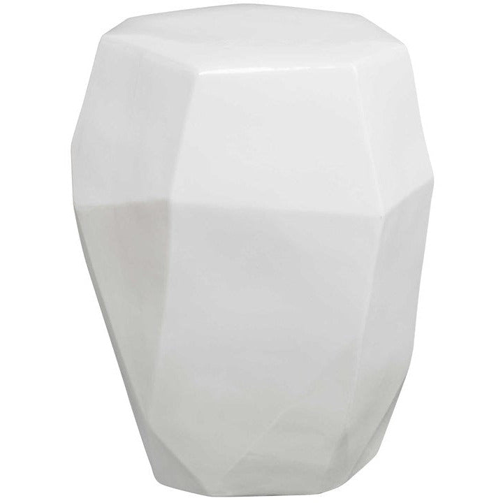 Uttermost Marquette Gloss White Ceramic Garden Stool