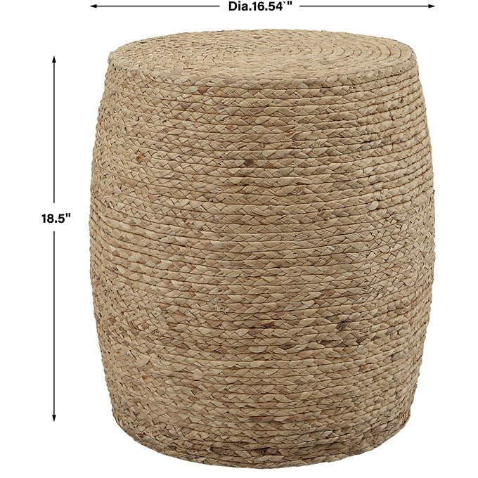 Uttermost Resort Natural Braided Straw Coastal Round Accent Stool