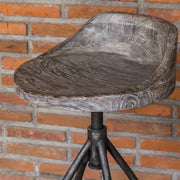 Uttermost Kairu Driftwood Counter Stool With Industrial Iron Base