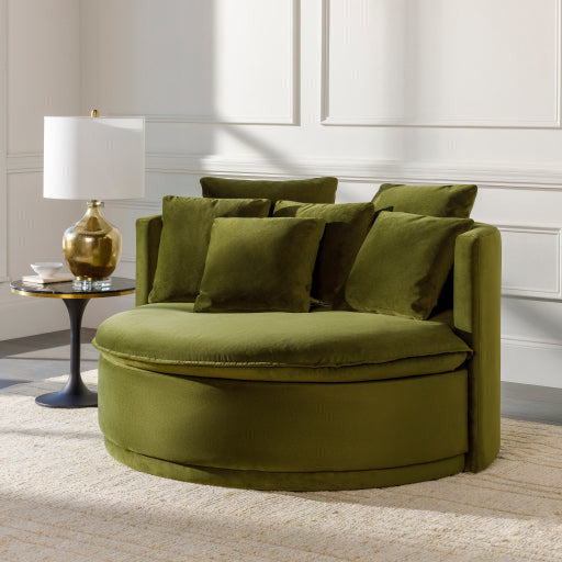 Surya Drancy Modern Olive Velvet Lounger Chair
