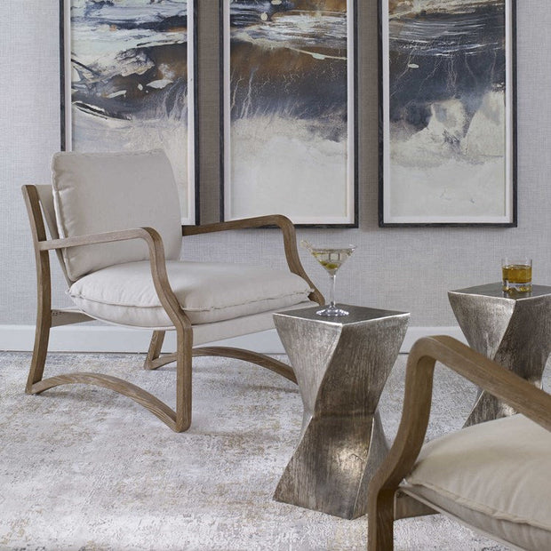 Uttermost Melora Natural Linen Sling Seat Modern Accent Chair