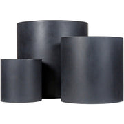 Surya Seastone Collection Modern Set of 3 Brushed Matte Black Concrete Outdoor Floor Vases SST-010
