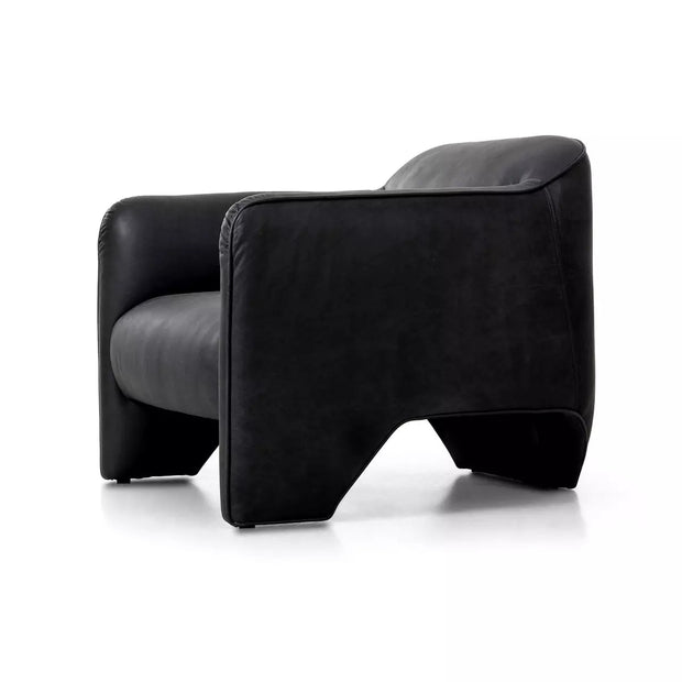 Four Hands Daria Chair ~ Eucapel Black Top Grain Leather