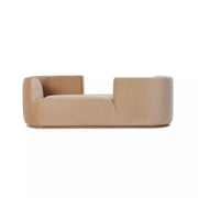 Four Hands Deandra Tete a Tete Chaise ~ Surrey Camel Upholstered Performance Fabric