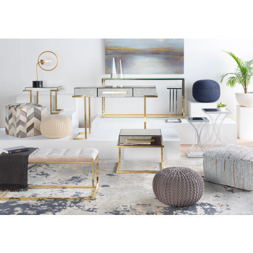 Surya Wyman Modern Glass Top With Gold Base Console Table WMN-001