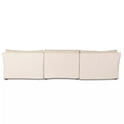 Four Hands Delray 3 Piece Slipcovered Sectional Sofa ~ Evere Creme Performance Fabric Slipcover