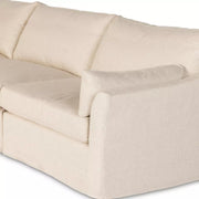 Four Hands Delray 5 Piece Slipcovered Sectional ~ Evere Creme Performance Fabric Slipcover