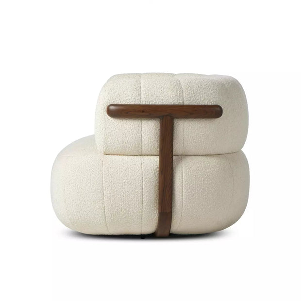 Four Hands Doss Swivel Chair ~ Altro Snow Channeled Upholstered Fabric