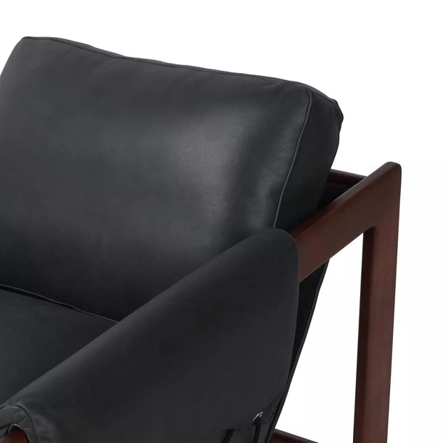 Four Hands Dustin Sling Chair ~  Brickhouse Black Top Grain Leather
