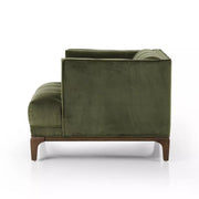 Four Hands Dylan Tufted Accent Chair ~ Sapphire Olive Upholstered Velvet Fabric
