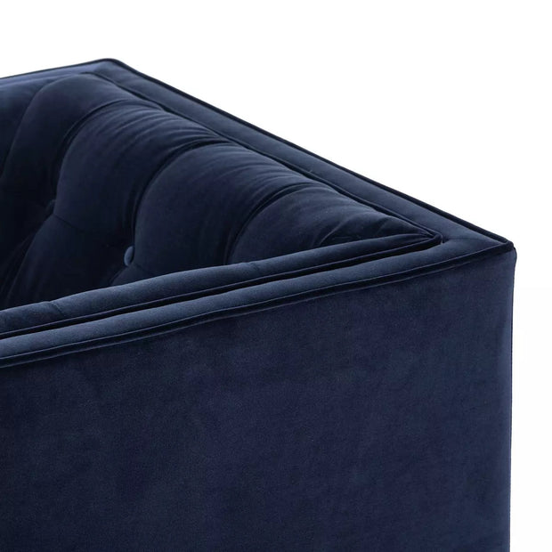 Four Hands Dylan Tufted Accent Chair ~ Sapphire Navy Upholstered Velvet Fabric
