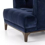 Four Hands Dylan Tufted Accent Chair ~ Sapphire Navy Upholstered Velvet Fabric