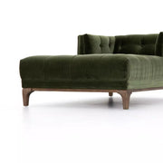 Four Hands Dylan Tufted Chaise Lounge ~ Sapphire Olive Upholstered Velvet Fabric