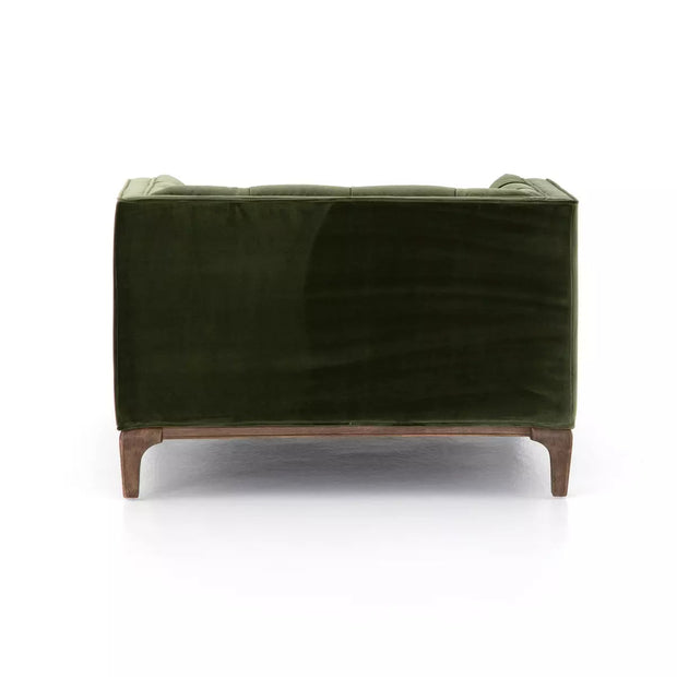 Four Hands Dylan Tufted Chaise Lounge ~ Sapphire Olive Upholstered Velvet Fabric