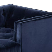 Four Hands Dylan Tufted Chaise Lounge ~ Sapphire Navy Upholstered Velvet Fabric