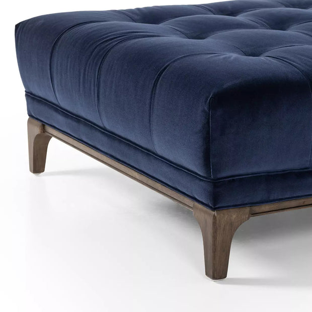 Four Hands Dylan Tufted Chaise Lounge ~ Sapphire Navy Upholstered Velvet Fabric