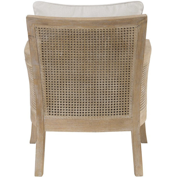 Uttermost Encore Off-White Performance Fabric Cane Armchair