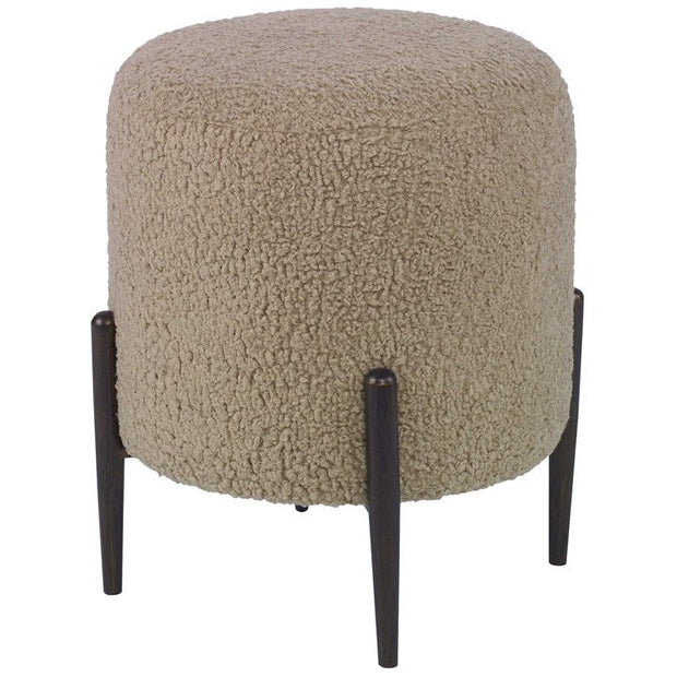 Uttermost Arles Latte Faux Shearling Round Ottoman