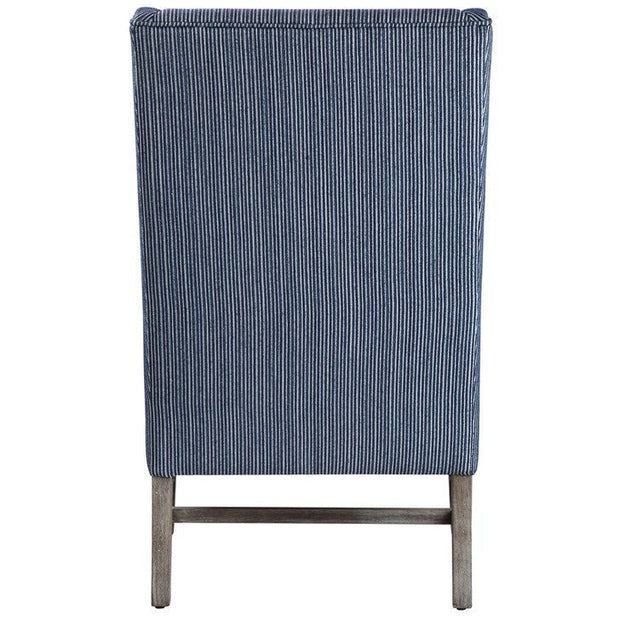 Uttermost Galiot Coastal Blue & White Wingback Chair