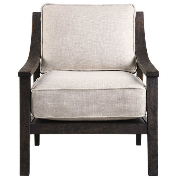 Uttermost Lyle Beige Linen Modern Accent Armchair