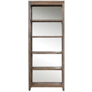 Uttermost Delancey Wood Shelves With Mirrored Back Etagere Bookcase