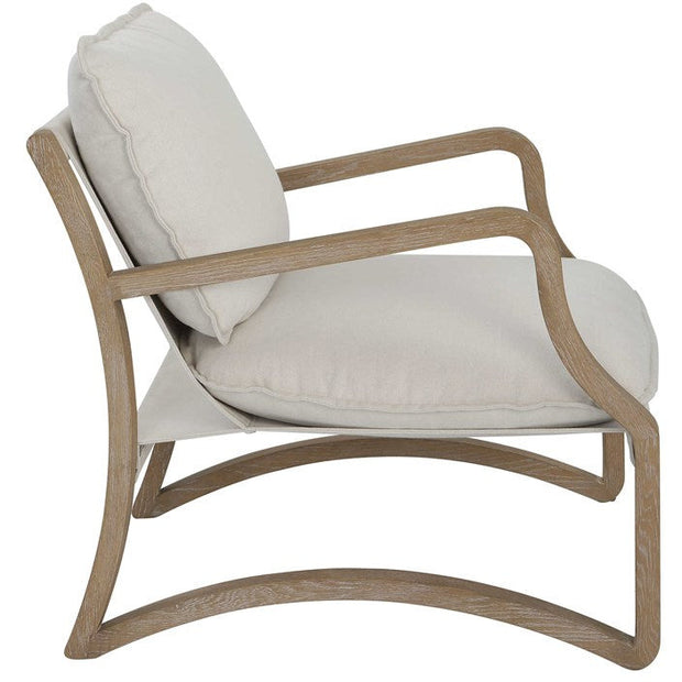 Uttermost Melora Natural Linen Sling Seat Modern Accent Chair