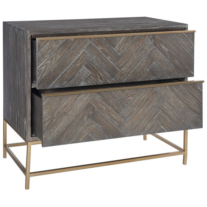 Uttermost Armistead 2 Drawer Chest With Brushed Bass Base