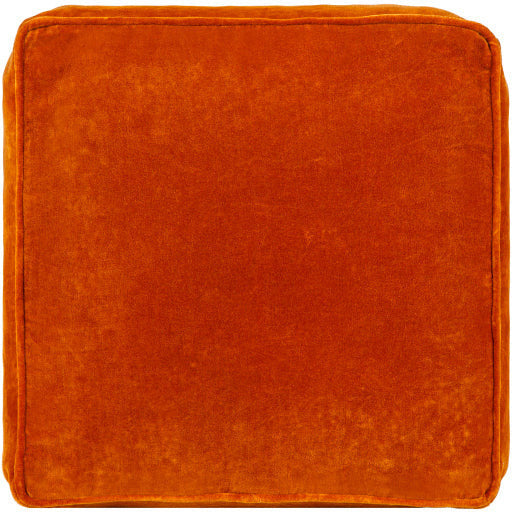 Surya Modern Orange Cotton Velvet Pouf Ottoman CVPF-020