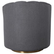 Uttermost Cuthbert Charcoal Gray Fabric Barrel Back Swivel Chair