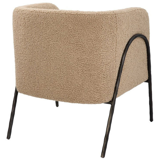 Uttermost Jacobsen Latte Faux Shearling Barrel Accent Chair