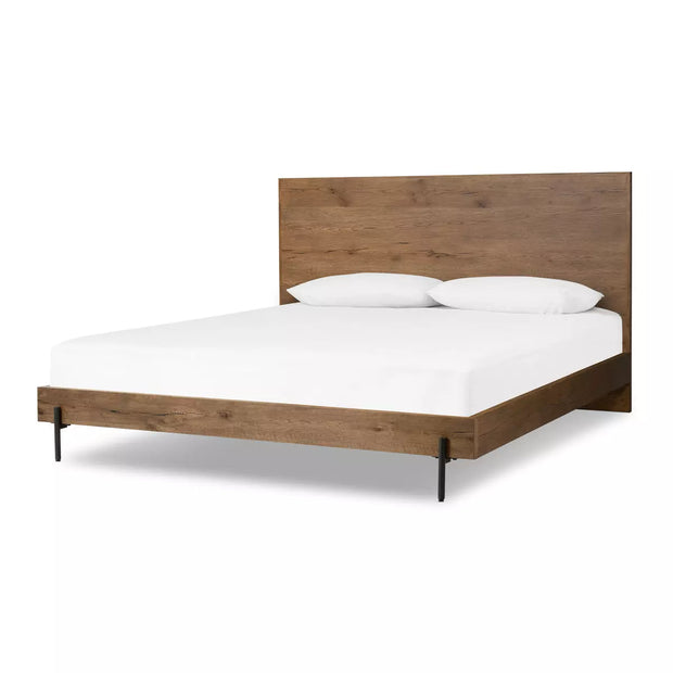 Four Hands Eaton Bed ~ Amber Oak Wood Finish Queen Size Bed