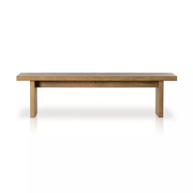 Four Hands Eaton Dining Bench ~ Amber Oak Wood Finish