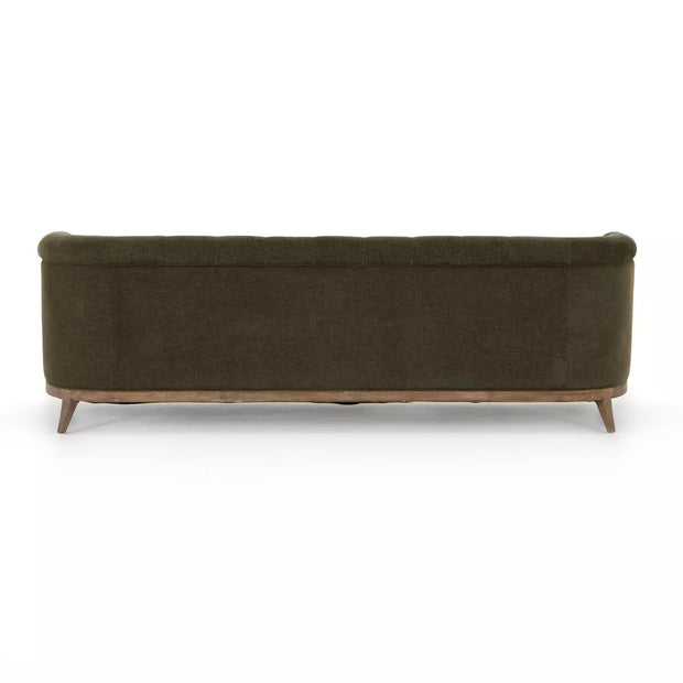 Four Hands Ellsworth Tufted Sofa ~ Sutton Olive Upholstered Performance Fabric