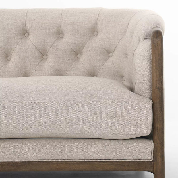 Four Hands Ellsworth Tufted Sofa ~ Alcala Wheat Upholstered Performance Fabric