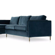 Four Hands Emery 2 Piece Right Chaise Sectional 110” ~  Sapphire Bay Velvet Upholstered Fabric