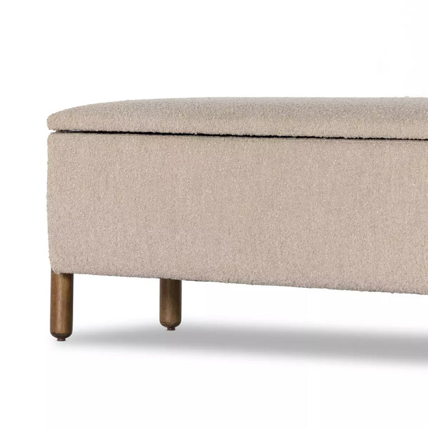 Four Hands Emma Trunk ~ Knoll Sand Upholstered Boucle Fabric
