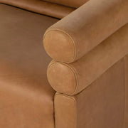 Four Hands Evie Channeled Sofa 88” ~ Palermo Cognac Top Grain Leather