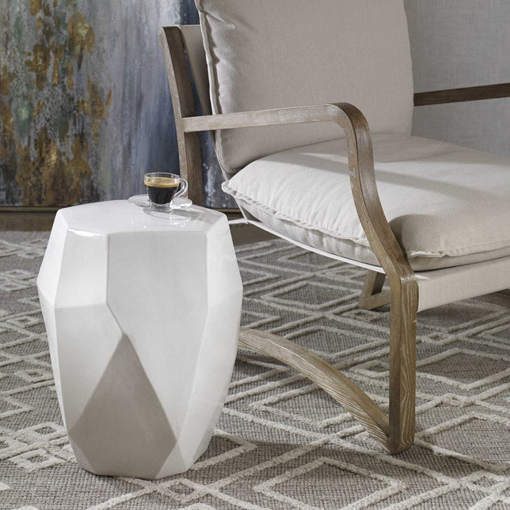 Uttermost Maquette White Ceramic Garden Stool