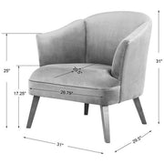 Uttermost Conroy Olive Green Velvet Barrel Back Accent Chair