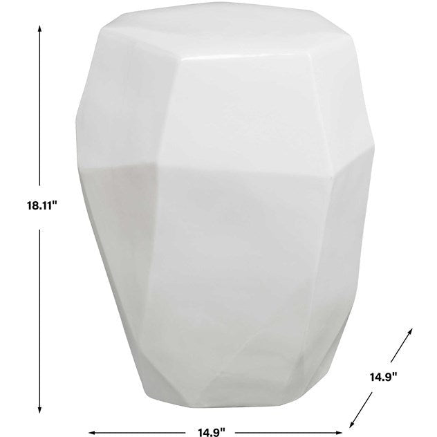 Uttermost Marquette Gloss White Ceramic Garden Stool